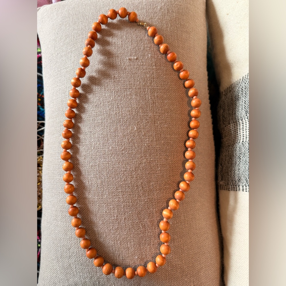 Elegant Wooden Bead Necklace